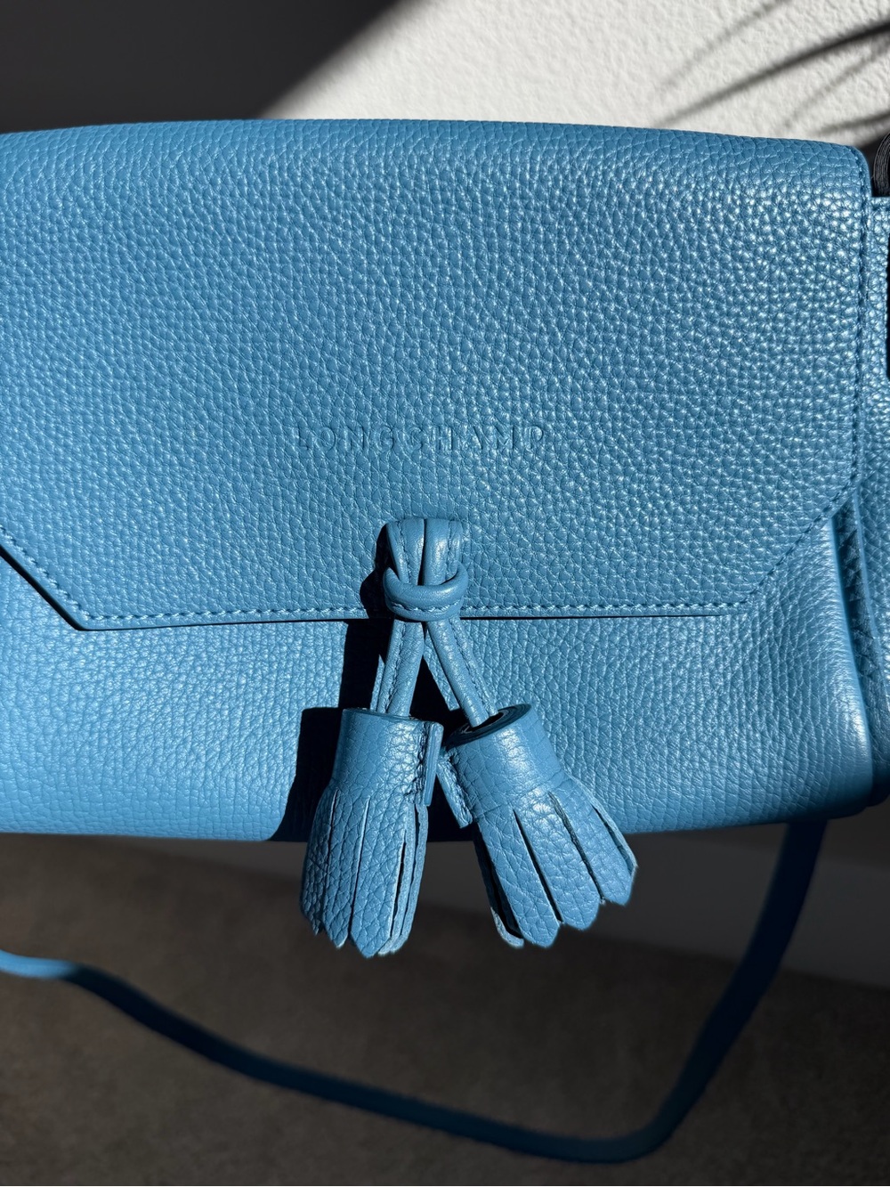 Longchamp Pénélope Leather Crossbody Bag - Pilot Blue - Picture 5 of 11